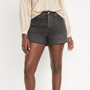 Old Navy Higher High-Waisted Button-Fly Sky-Hi A-Line Cut-Off Jean Shorts 18